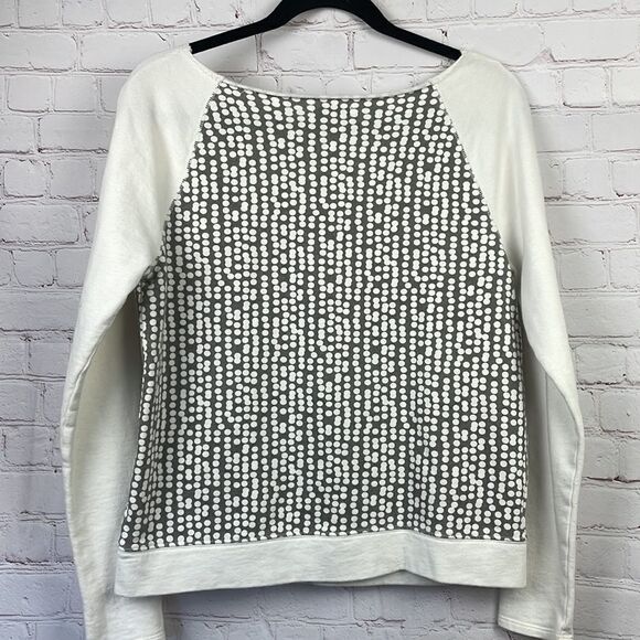 Gap. Oversized Raw Edge Boat Neck Embellished sweatshirt.  Women's Small - Picture 7 of 7